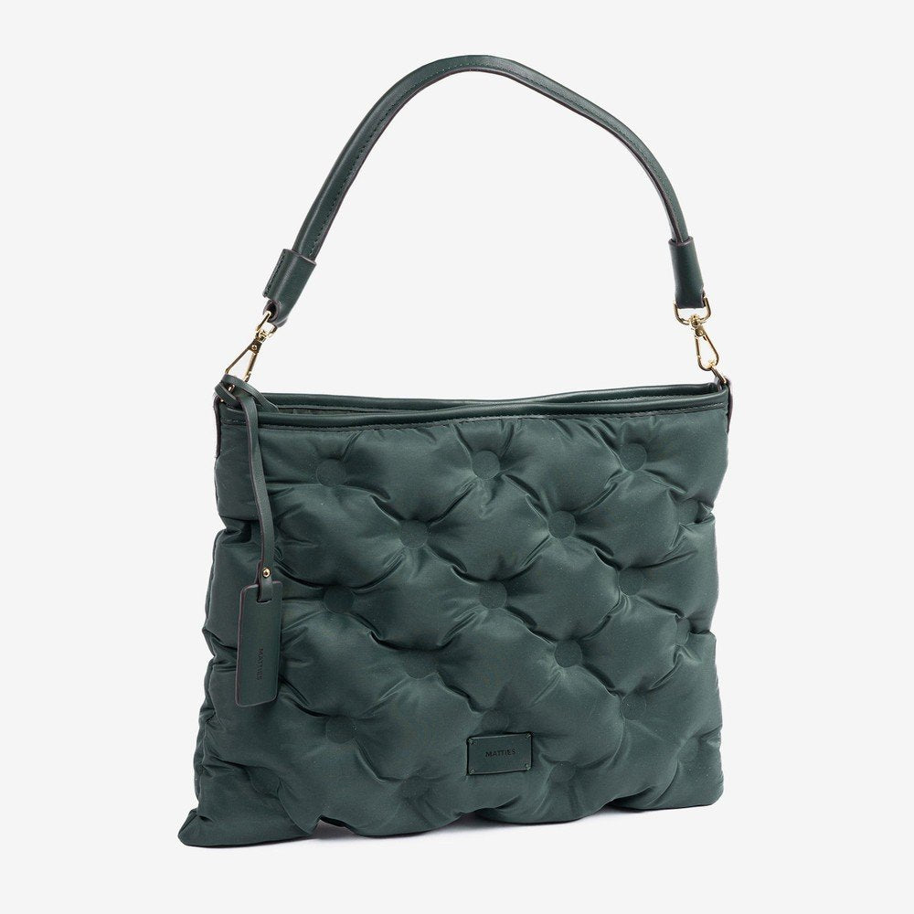 BOLSO DE HOMBRO CON BANDOLERA ACOLCHADO VERDE 36X28CM | MATTIES | 1 UNIDAD | 8435547243306