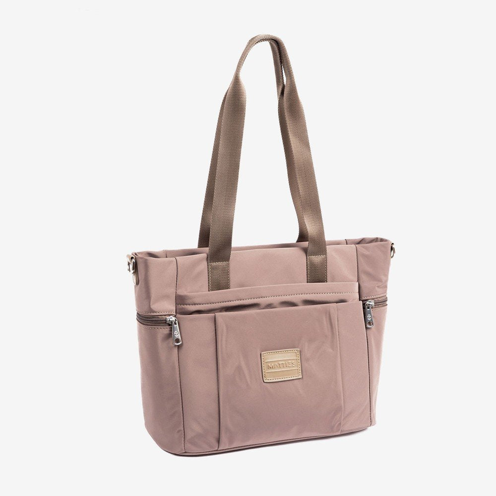 BOLSO SHOPPER CERRADO CON CREMALLERA JENNA TAUPE 33X26,5CM | MATTIES | 1 UNIDAD | 8435547244457 Imagen principal del producto