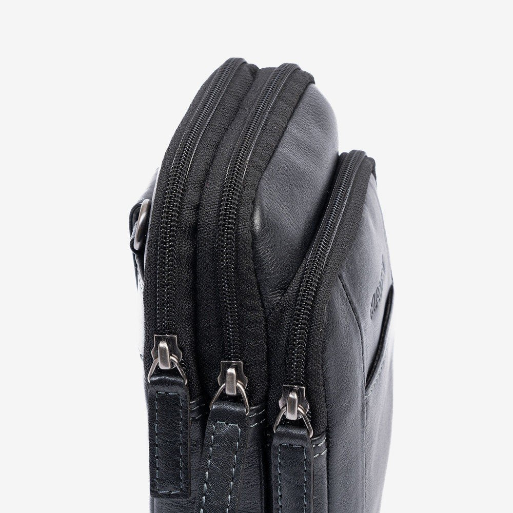 Bolso Bandolera Pioneer Leather Negro Matties 11x19cm