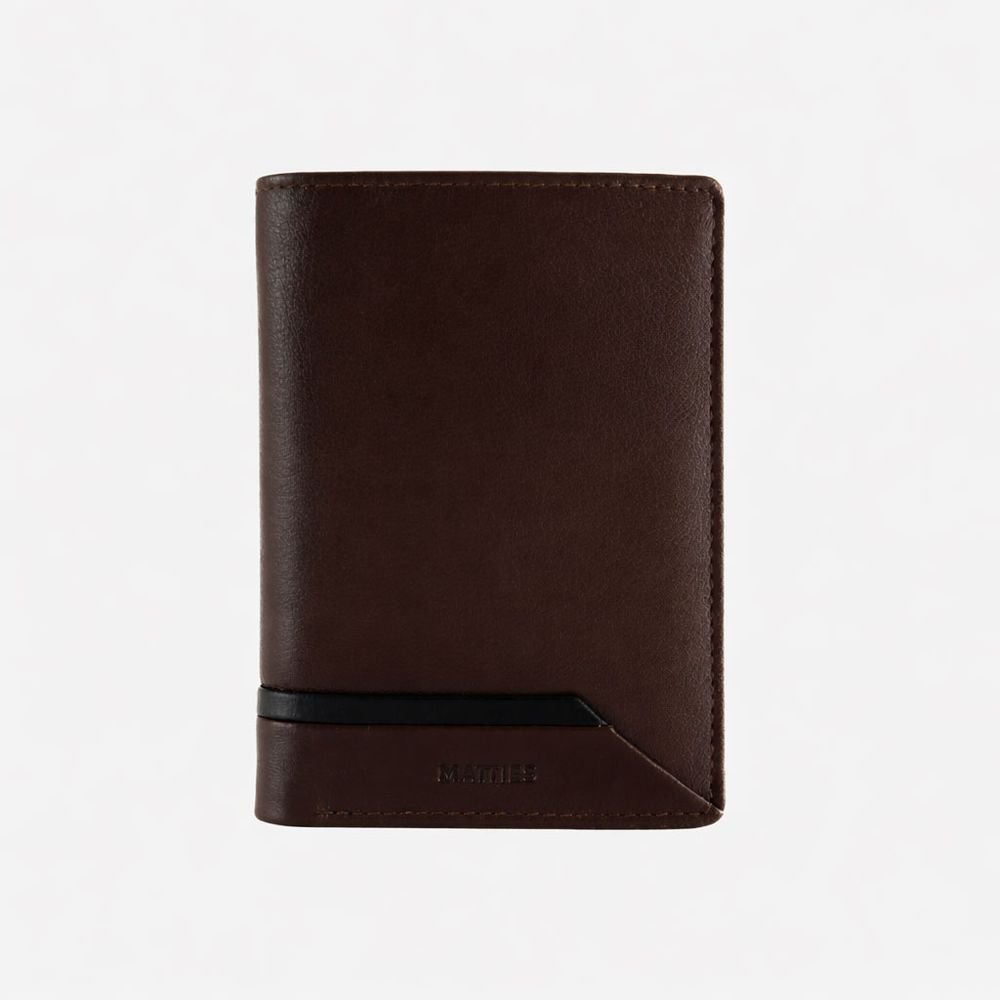 Cartera Hombre Vertical Monedero Marrón Core MATTIES