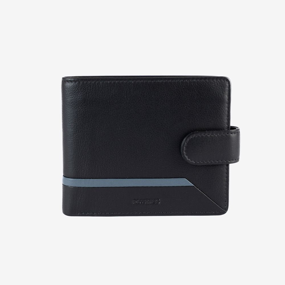 Cartera Hombre Horizontal Broche Negro MATTIES