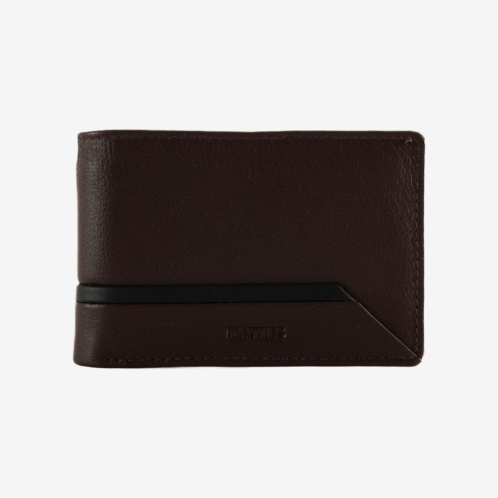 Cartera hombre mini horizontal marrón Monedero MATTIES