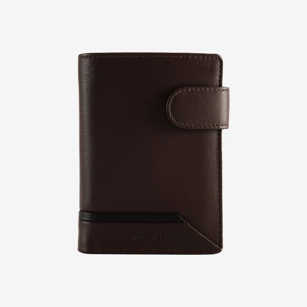 Cartera Hombre Vertical Broche Marrón MATTIES