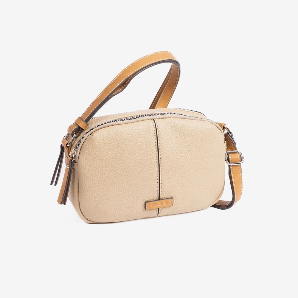 Bolso bandolera rectangular doble mujer beige Moon MATTIES Imagen principal del producto