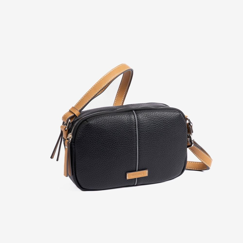 Bolso bandolera rectangular doble mujer negro Moon MATTIES