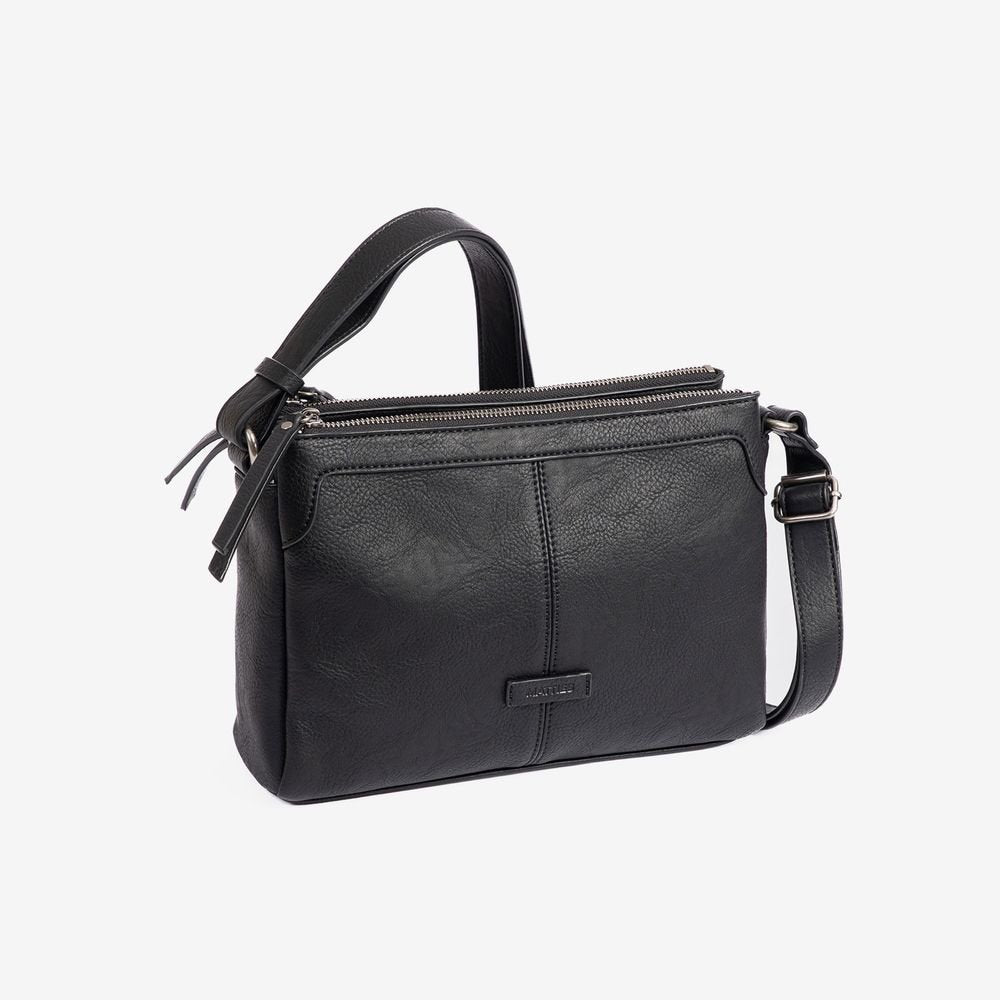 Bolso bandolera doble mujer negro New Classic 27x18.5x9 cm