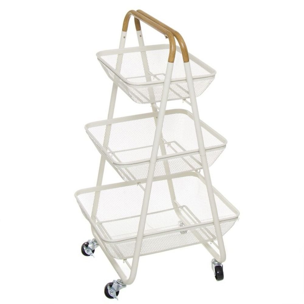 Carrito de Ruedas con 3 Estantes DCASA para Hogar y Oficina
