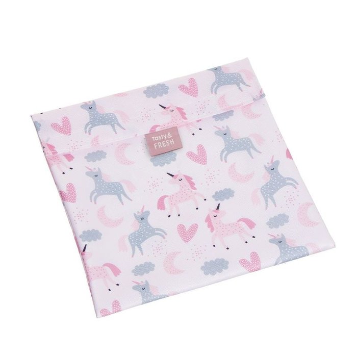 BOLSA PORTA ALIMENTOS REUTILIZABLE UNICORNIOS | DCASA | 1 UNIDAD | 8435551179479