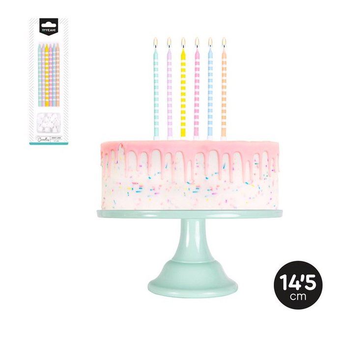SET 12 VELAS CERA DECORADAS EXTRALARGA SURTIDAS 14,5 CM | AMBER MOOD OH YEAH | 1 UNIDAD | 28435557701647 Imagen principal del producto