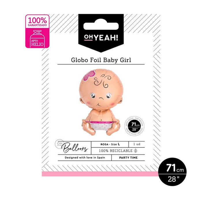 GLOBO BABY GIRL ROSA 71CM-28 APTO HELIO | AMBER MOOD OH YEAH | ENVASE 12 UDS. UNIDAD | 8435557704798 Imagen principal del producto