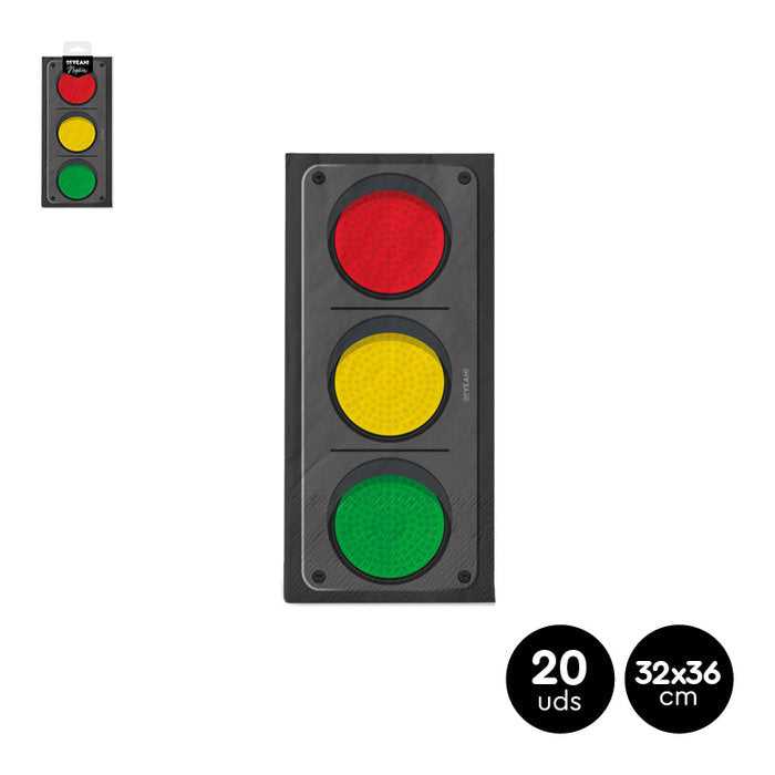SERVILLETA DOBLE SEMAFORO MULTICOLOR PLIEGUE 1/8 20 UDS | AMBER MOOD OH YEAH | 1 UNIDAD | 8435557710706 Imagen principal del producto