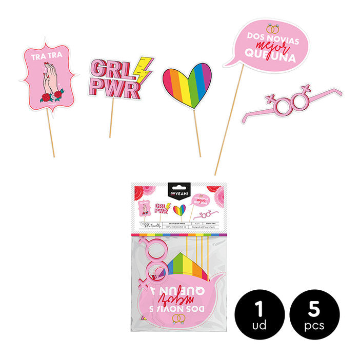SET ACCESORIOS PARA PHOTOCALL GIRL POWER CARTON 5 UDS | AMBER MOOD OH YEAH | 1 UNIDAD | 8435557711413