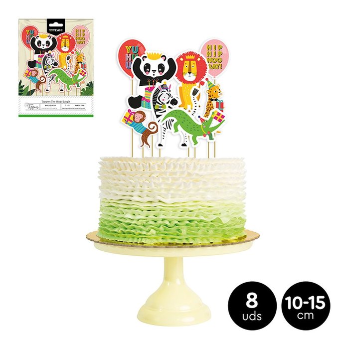 BASE TOPPERS DECORACION TARTA JUNGLE 10-15 CM CARTON+MADERA | AMBER MOOD OH YEAH | ENVASE 12 UDS. UNIDAD | 8435557711789 Imagen principal del producto