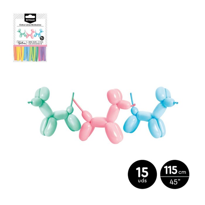 BOLSA 15 GLOBOS LATEX MOLDEABLE COLOR SURTIDO PASTEL | AMBER MOOD OH YEAH | 1 UNIDAD | 28435557713060 Imagen principal del producto