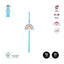 SET 12 CAÑAS FLEXIBLES ADORNOS 21CM AZUL PASTEL FSCMIX 70% | AMBER MOOD OH YEAH | ENVASE 12 UDS. UNIDAD | 8435557717323