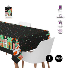 MANTEL PLEGADO IMPERMEABLE TRUCO O TRATO 1,2X1,8M 1UD | AMBER MOOD OH YEAH | 1 UNIDAD | 8435557718443