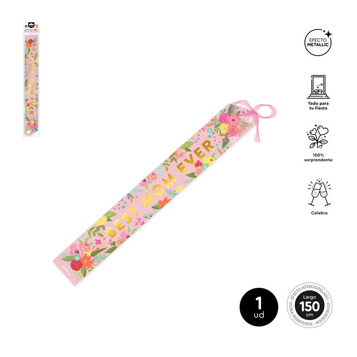 BANDA BEST MOM EVER 150X10 CM PVC 1 UNIDAD | AMBER MOOD OH YEAH | ENVASE 12 UDS. UNIDAD | 8435557726080 Imagen principal del producto
