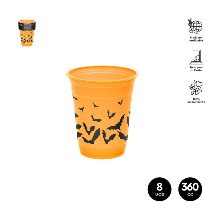 VASO PREMIUM MURCIELAGOS NARANJA 360CC 8 UDS | AMBER MOOD OH YEAH | 1 UNIDAD | 8435557727391 Imagen principal del producto