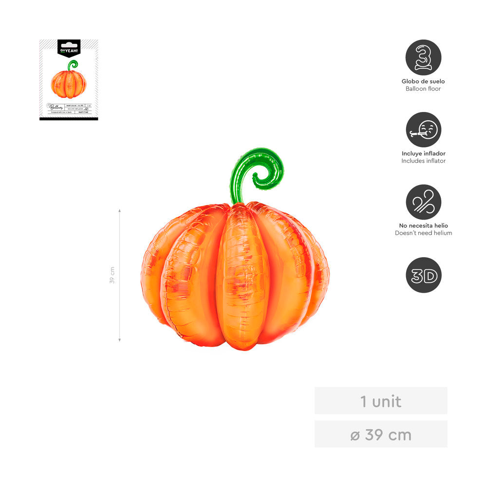 GLOBO FOIL CALABAZA 3D 39X39CM 15 7 PIEZAS | AMBER MOOD OH YEAH | 1 UNIDAD | 8435557733675 Imagen principal del producto