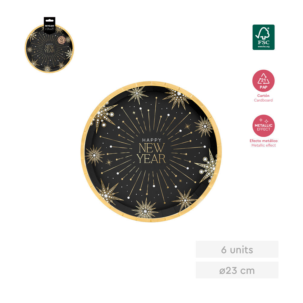 PLATO LLANO HAPPY NEW YEAR Ø23CM 6UDS | AMBER MOOD OH YEAH | ENVASE 24 UDS. UNIDAD | 18435557734365 Imagen principal del producto