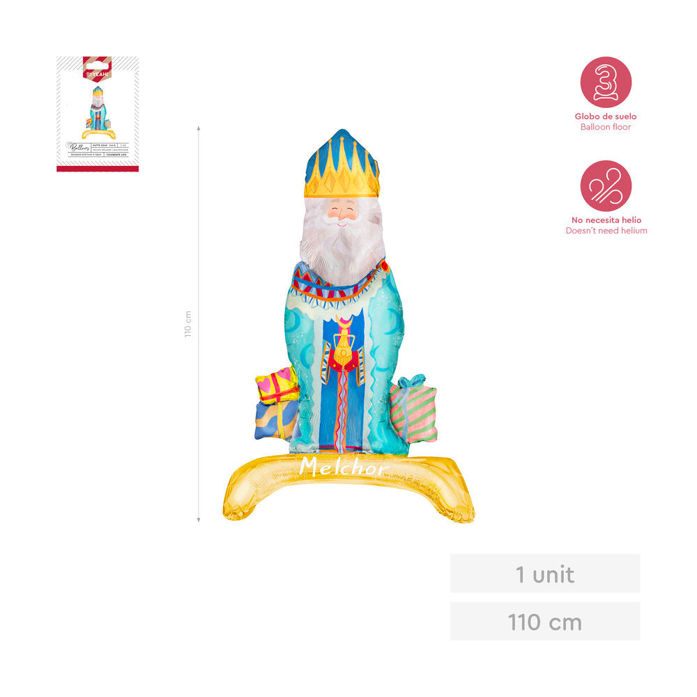GLOBO FOIL BASE PIE REY MELCHOR 110CM 43'' 1UD | AMBER MOOD OH YEAH | 1 UNIDAD | 8435557735433 Imagen principal del producto