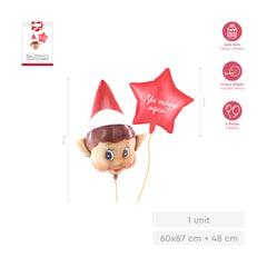 SET 1 GLOBO FOIL ELFO 87CM + 1 GLOBO ESTRELLA 48CM | AMBER MOOD OH YEAH | 1 UNIDAD | 28435557735529