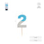 Vela Nº2 Bicolor Azul Plata 7 cm AMBER MOOD OH YEAH