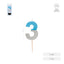Vela Nº3 Bicolor Azul Plata 7 cm AMBER Mood OH YEAH