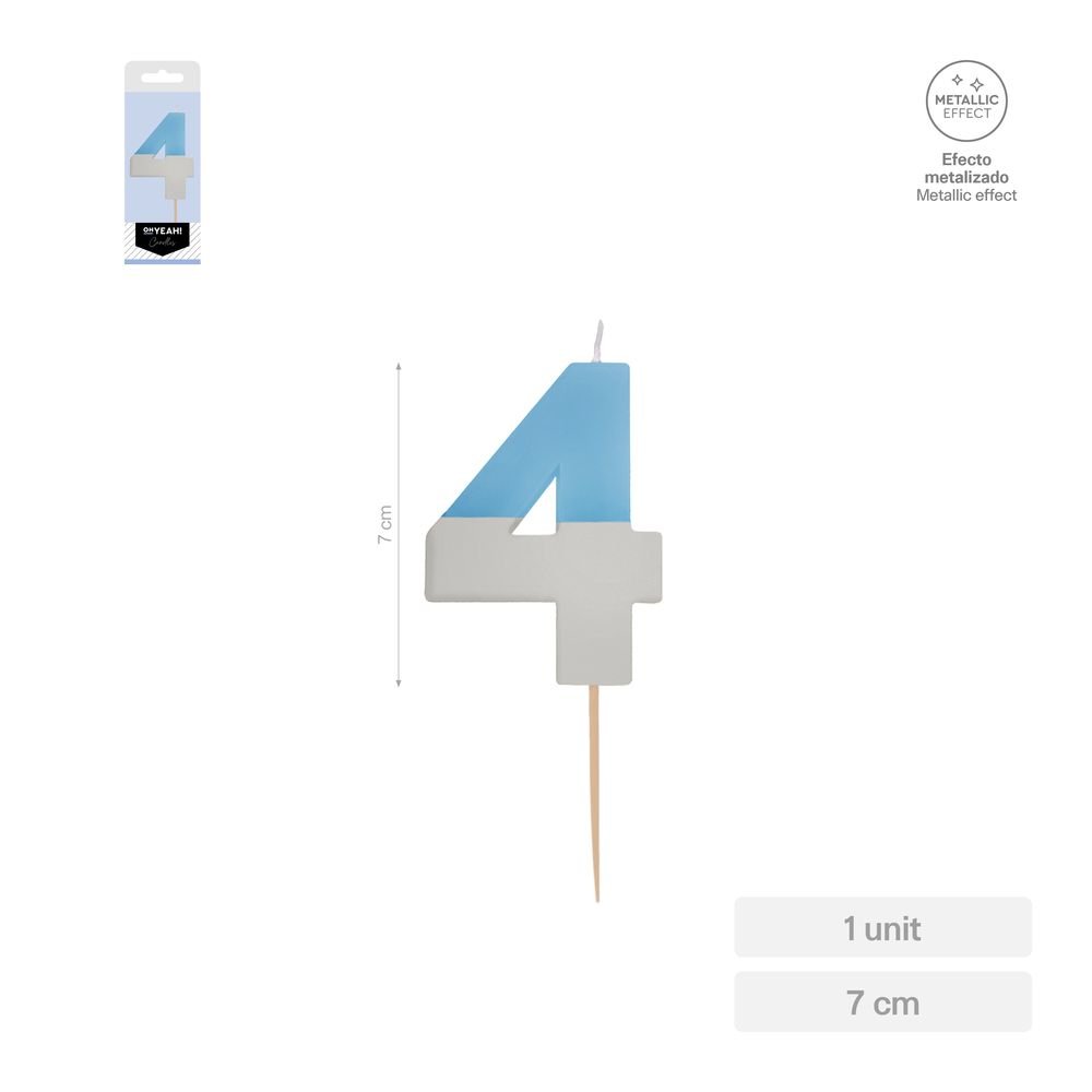 Vela Nº4 Bicolor Azul Plata Amber Mood Oh Yeah Imagen principal del producto