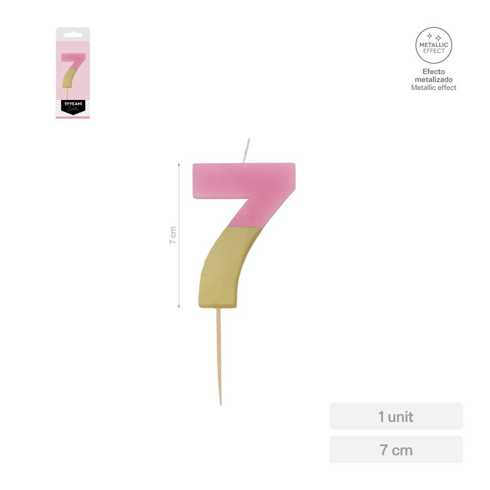Vela Nº7 Bicolor Rosa Oro 7 cm AMBER MOOD OH YEAH Imagen principal del producto