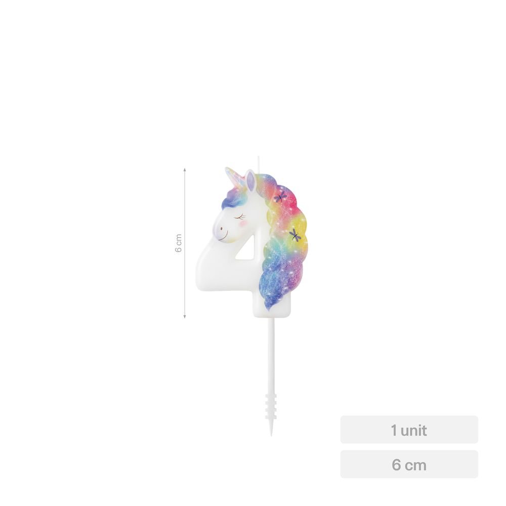 Vela Número 4 Unicornio 6 cm Amber Mood Oh Yeah Imagen principal del producto