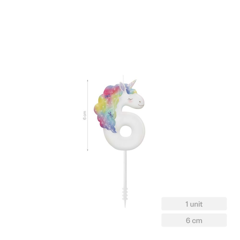 Vela Nº6 Unicornio 6 cm Amber Mood Oh Yeah Imagen principal del producto