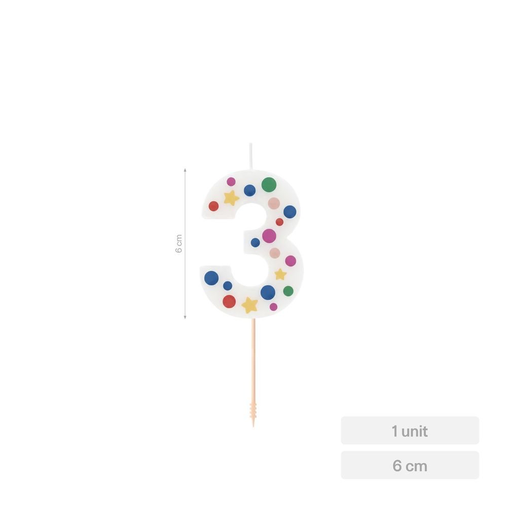 Vela Nº3 Globos 6 cm Amber Mood Oh Yeah Imagen principal del producto