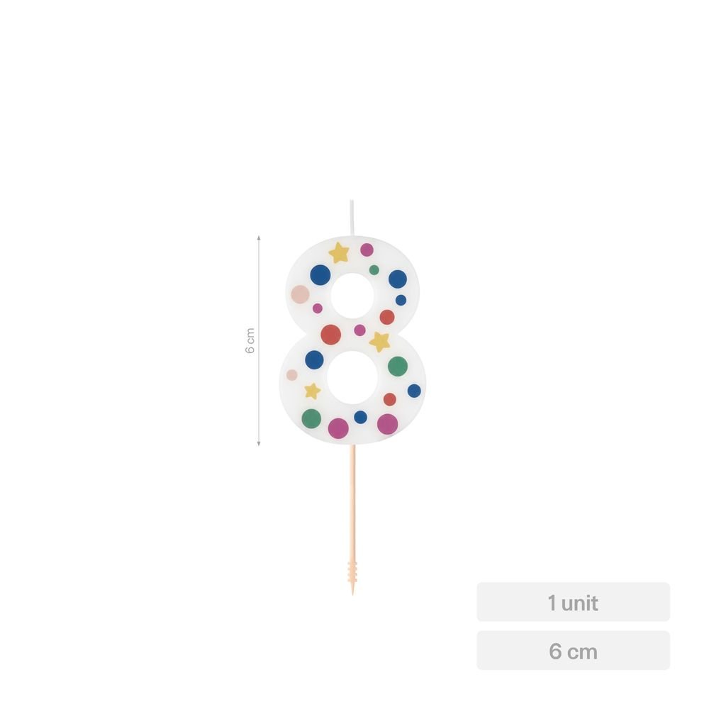Vela Nº8 Globos 6 cm Amber Mood Oh Yeah Imagen principal del producto