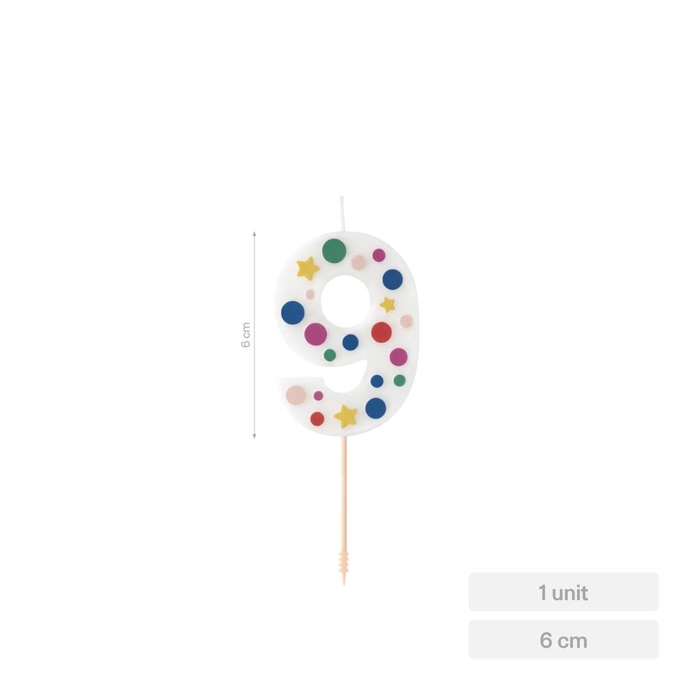 Vela Nº9 Globos 6 cm Amber Mood Oh Yeah Imagen principal del producto