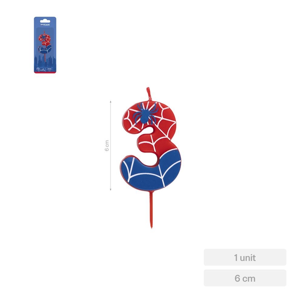 Vela Nº3 Spider 6 cm Amber Mood Oh Yeah Imagen principal del producto