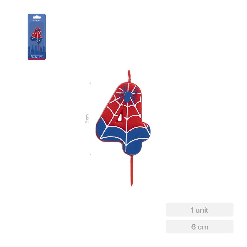 Vela Nº4 Spider 6 cm Amber Mood Oh Yeah Imagen principal del producto