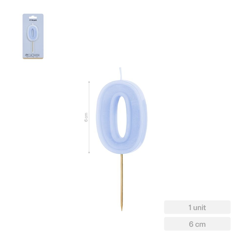 Vela Nº0 Borde Relieve Azul 6cm Amber Mood Oh Yeah Imagen principal del producto