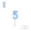 Vela Nº5 Borde Relieve Azul 6 cm Amber Mood Oh Yeah
