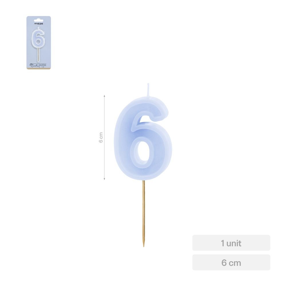 Vela Nº6 Borde Relieve Azul Amber Mood Oh Yeah Imagen principal del producto