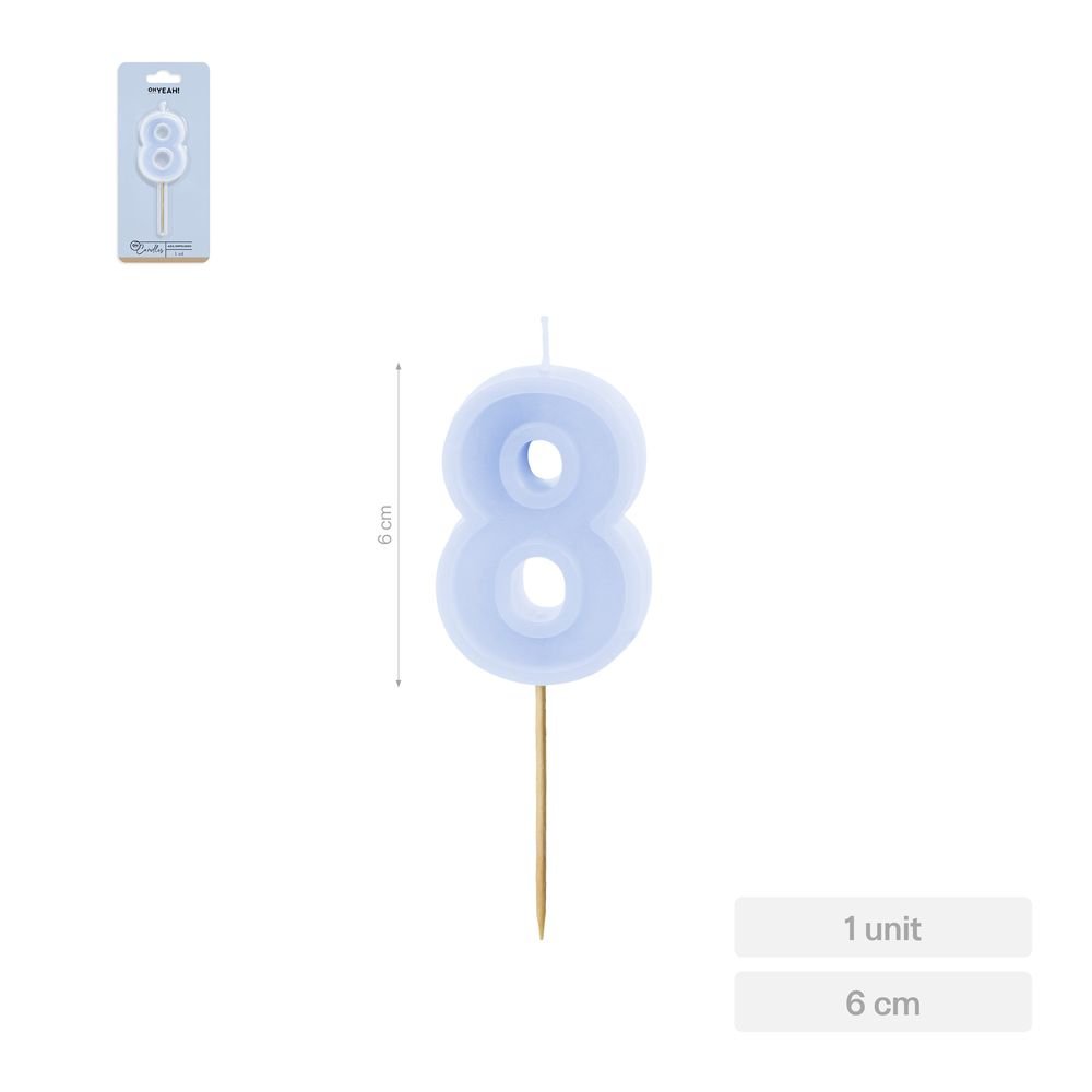 Vela Nº8 Borde Relieve Azul AMBER Mood OH Yeah Imagen principal del producto