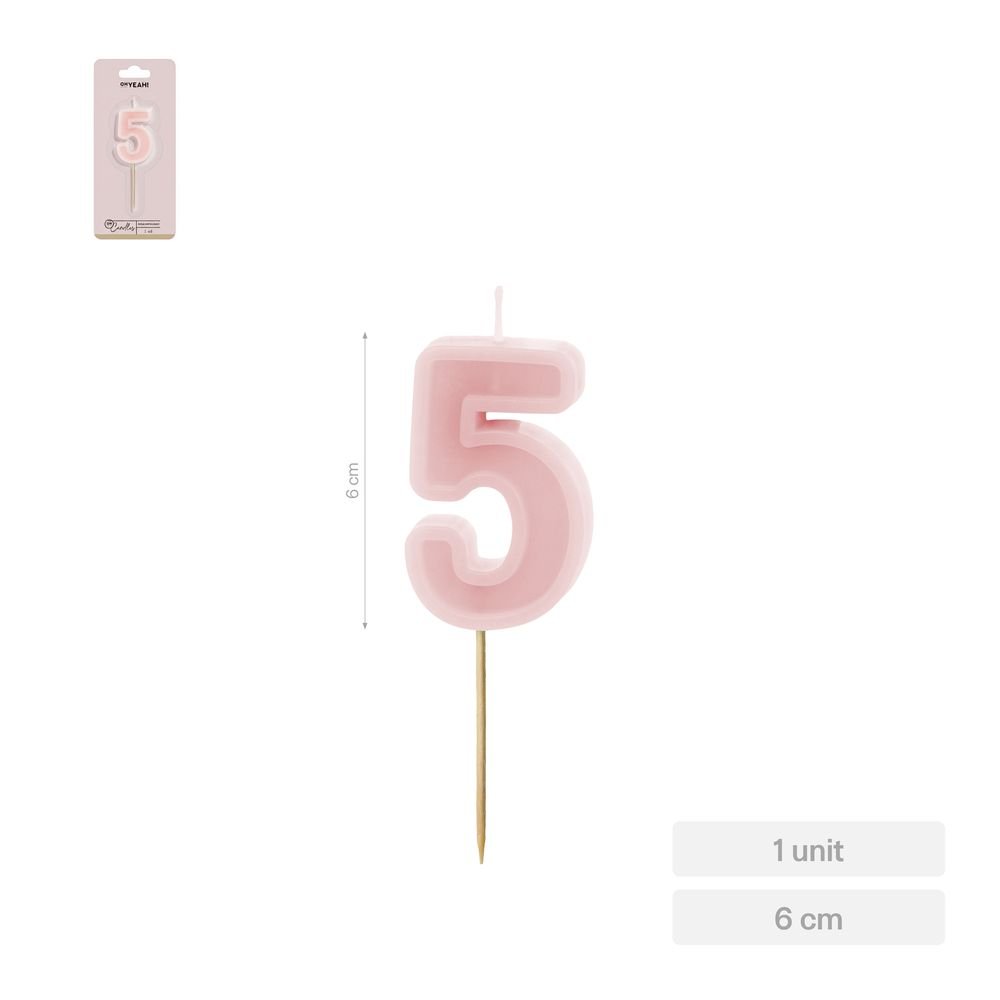 Vela Nº5 Borde Relieve Rosa Amber Mood OH Yeah 6 cm Imagen principal del producto