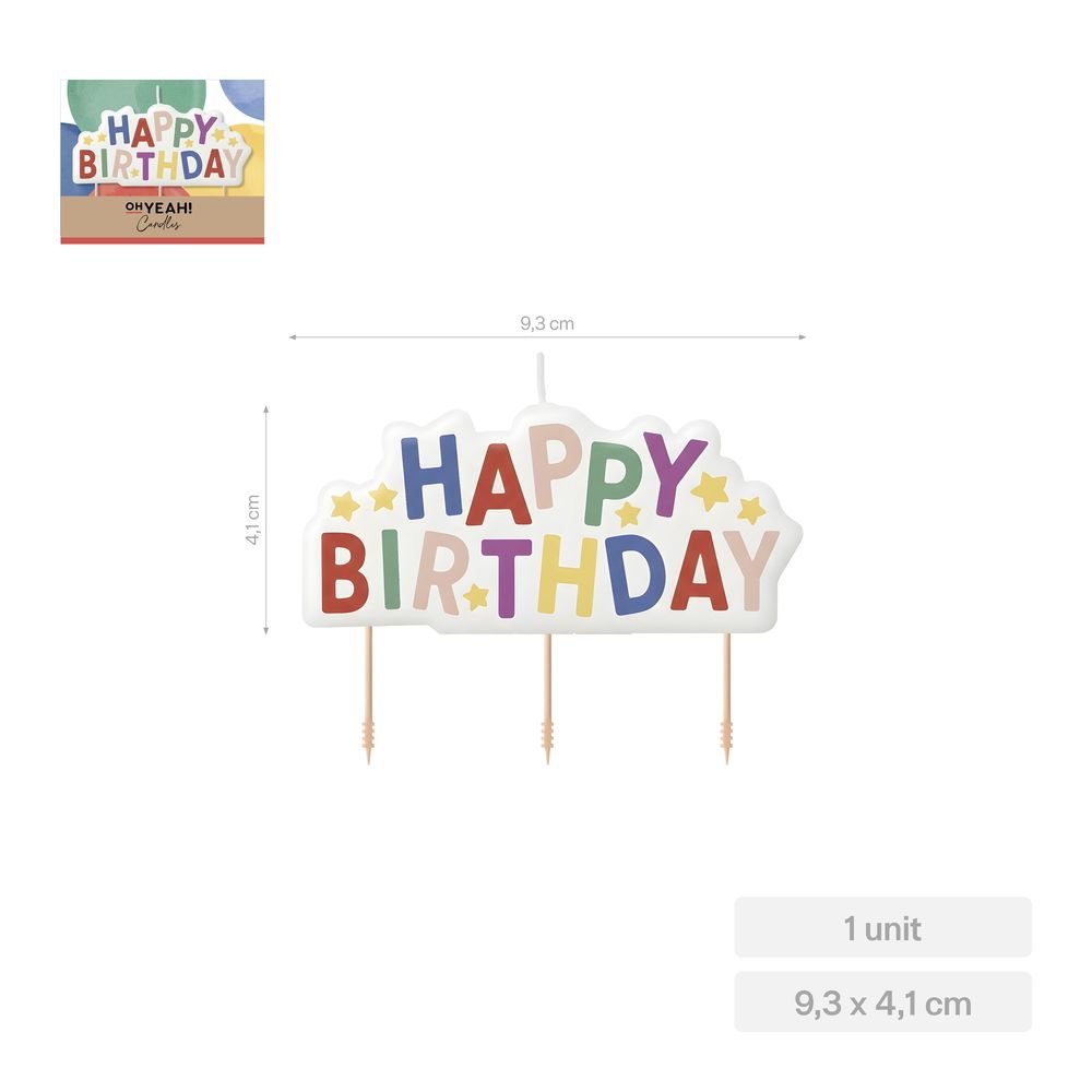 Vela Happy Birthday 9,3x4,1cm Amber Mood Oh Yeah Imagen principal del producto