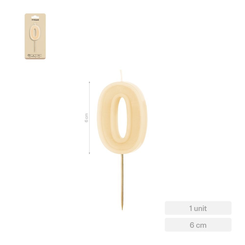 Vela Nº0 Borde Relieve Nude 6cm Cera Amber Mood Oh Yeah Imagen principal del producto