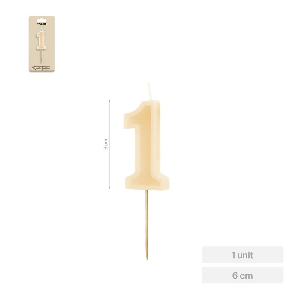 Vela Nº1 Borde Relieve Nude 6 cm Amber Mood Oh Yeah Imagen principal del producto