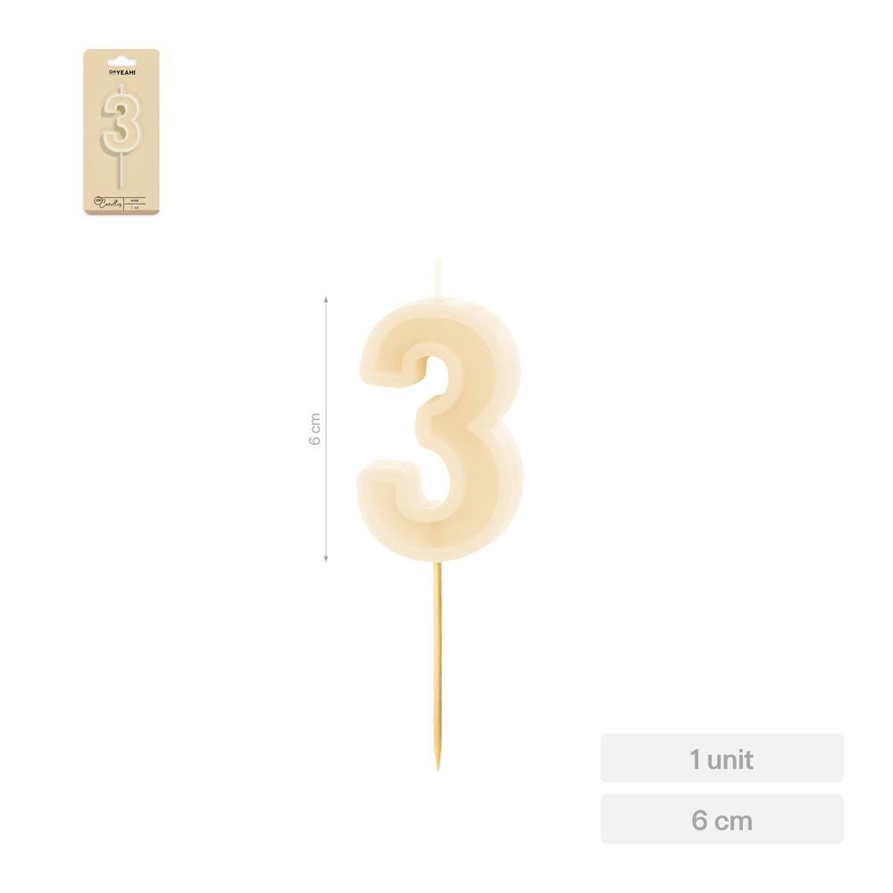 Vela Nº3 Borde Relieve Nude 6 cm Amber Mood Oh Yeah Imagen principal del producto