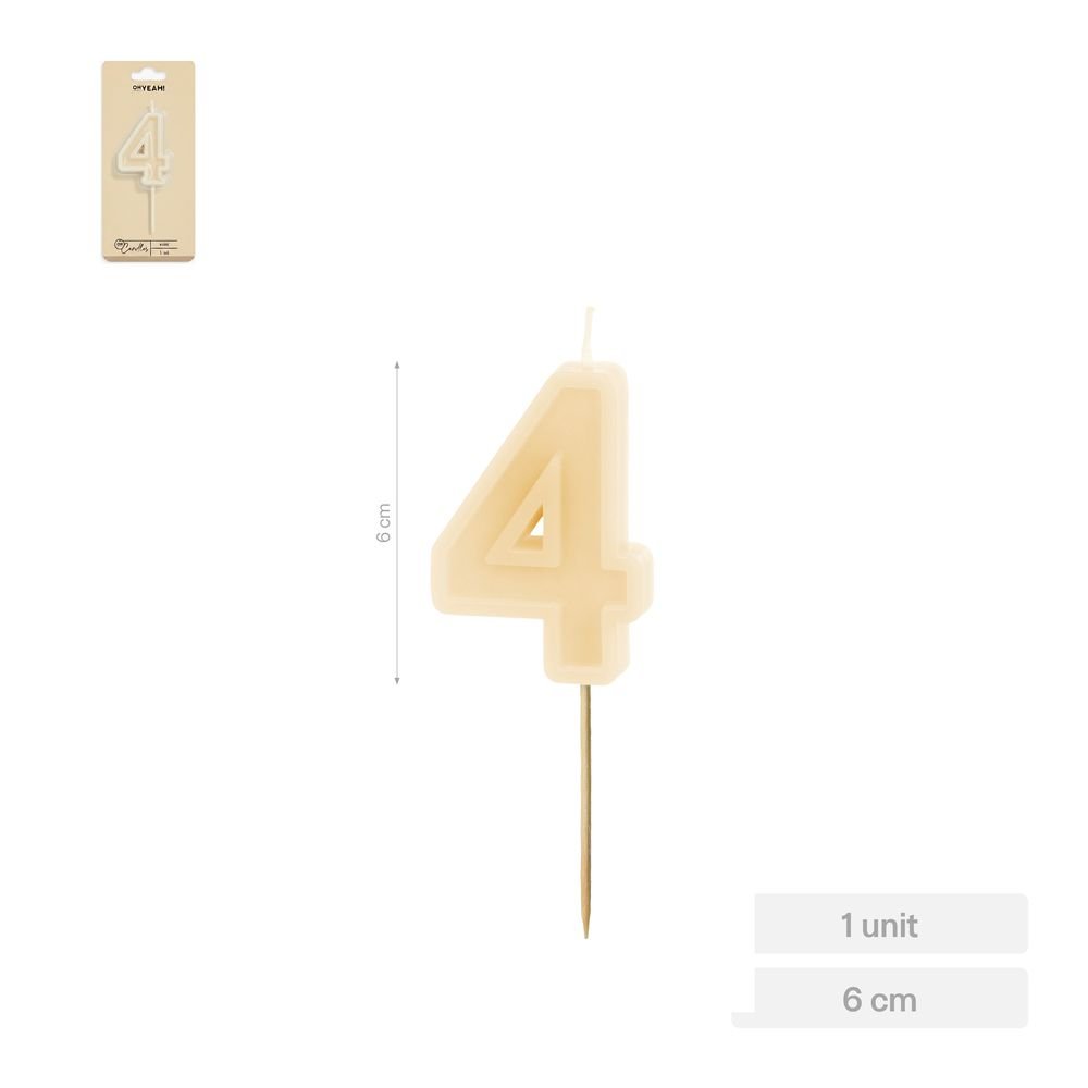 Vela nº4 borde relieve nude 6 cm Amber Mood Oh Yeah Imagen principal del producto