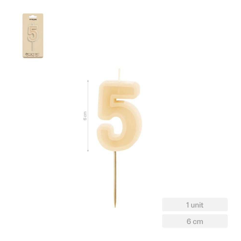 Vela Nº5 Borde Relieve Nude 6 cm Amber Mood Oh Yeah Imagen principal del producto