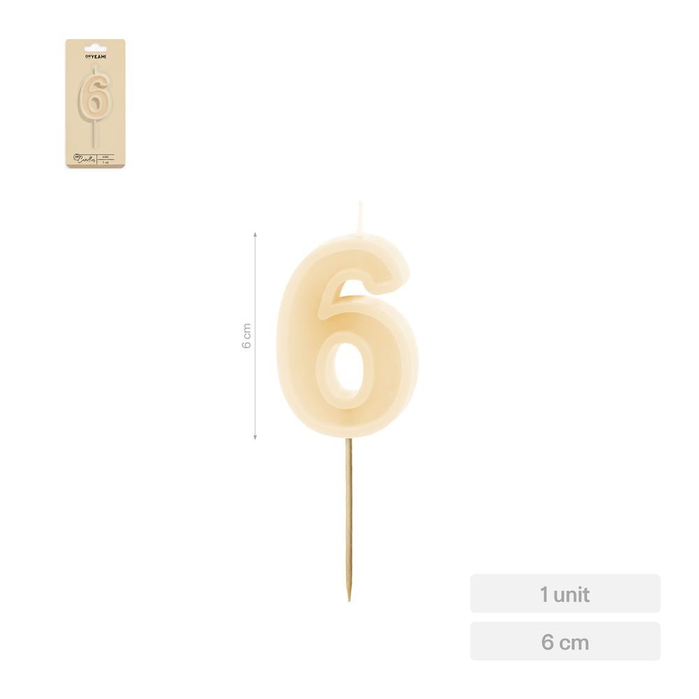 Vela Nº6 Borde Relieve Nude 6 cm Amber Mood Oh Yeah Imagen principal del producto