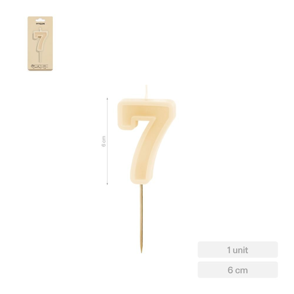 Vela Nº7 Borde Relieve Nude 6 cm Amber Mood Oh Yeah Imagen principal del producto